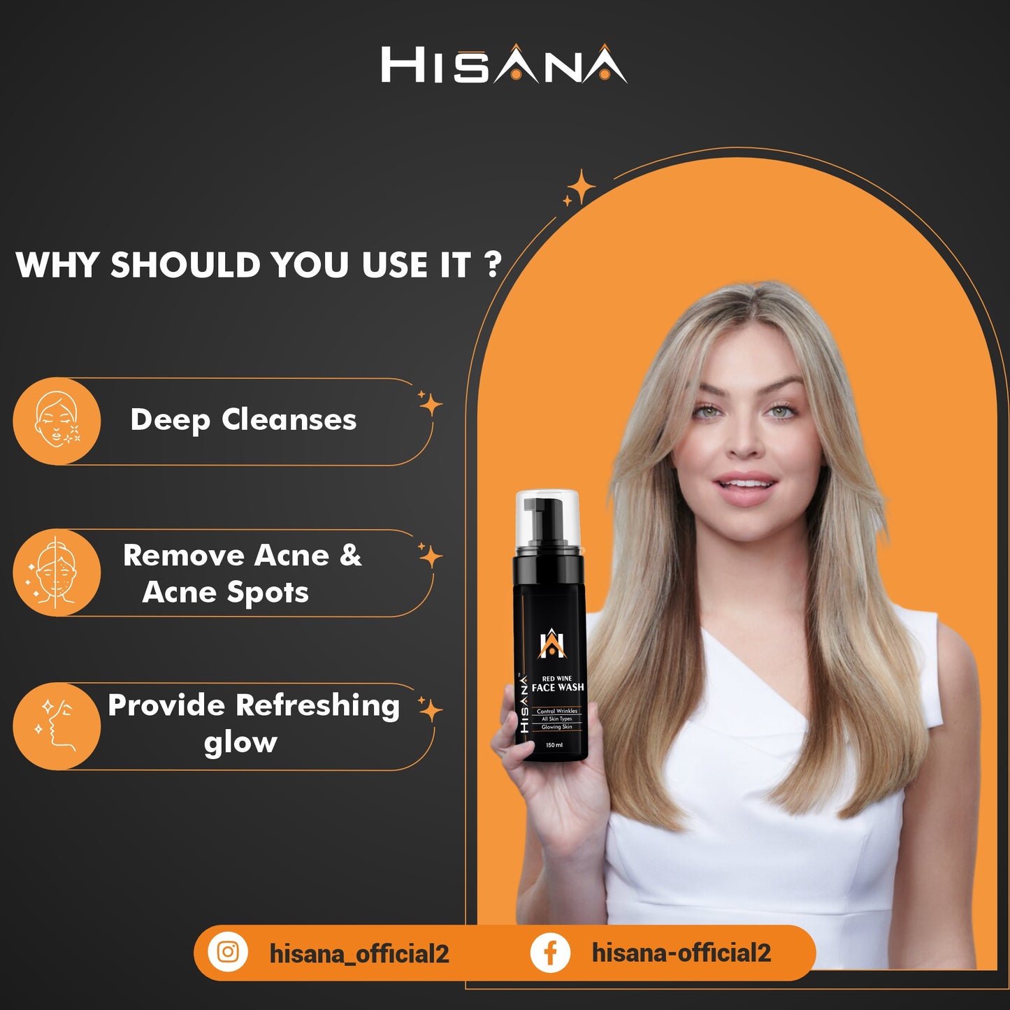 HISANA RED WINE FACE WASH-FOAM-BASED